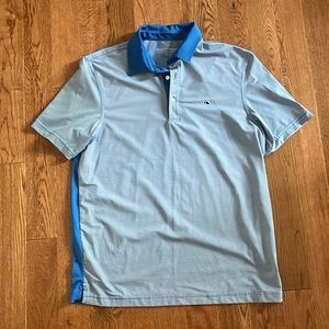 Mens vineyard vines golf polo size small. Blue. Whale tail design on back